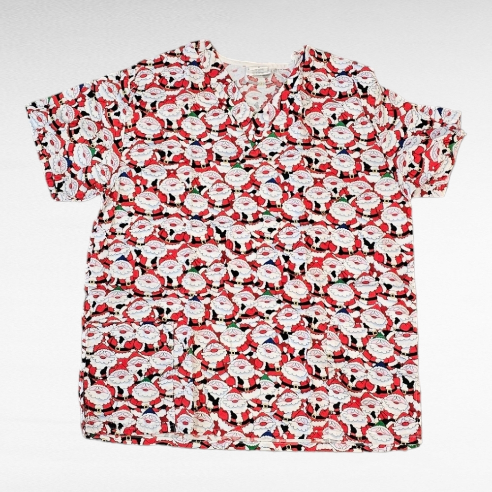 Santa Clause Scrub Top
